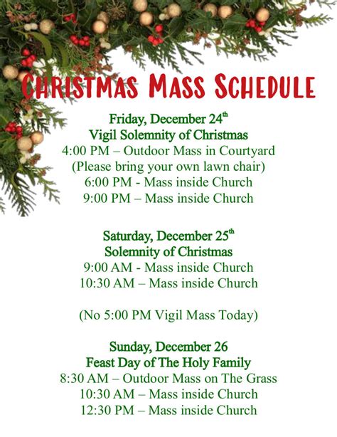 Saint Augustine Parish mass schedule 2024 .